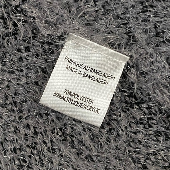 Lily Morgan women’s dark gray plaid open front long hairy sweater cardigan s- SP - Picture 6 of 6